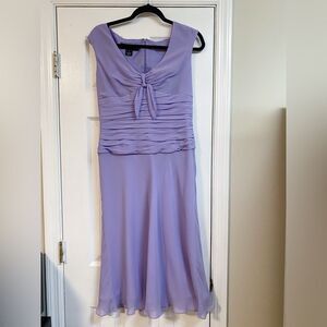 Y2K Mother of the Bride Silk Lavender Ruched Dress Prom Wedding Guest Homecoming